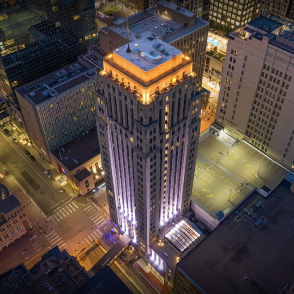 Built in the 1920s, the Rand Tower is a 26-story, Art Deco-inspired high rise in downtown Minneapolis. Maven Real Estate Partners purchased the Rand in 2017 and aimed to convert the historic building from office space to a 270-guestroom, four-and-a-half star hotel. To oversee this $110 million renovation, Maven hired Ryan Companies. In turn, Ryan Companies hired Collins as its electrical partner.