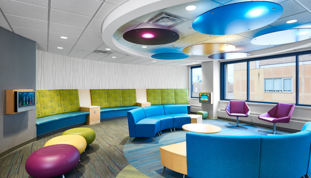 Collins partnered with McGough Construction to renovate the fourth-floor inpatient rehabilitation unit at Gillette Children’s Specialty Healthcare.